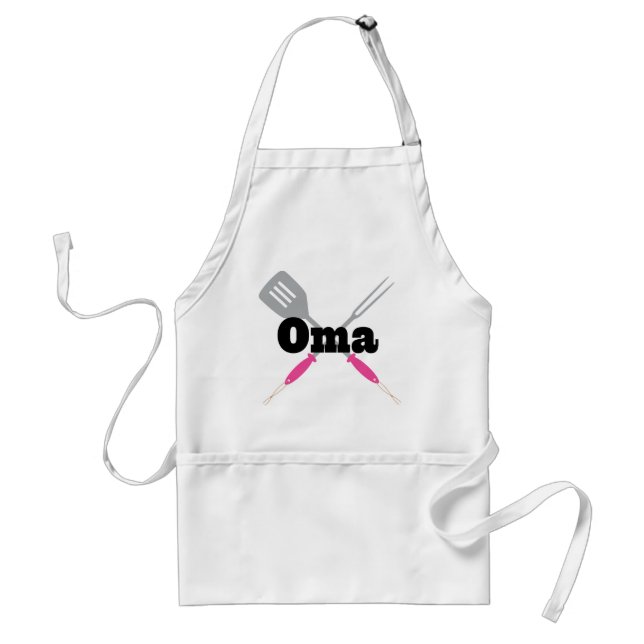 Oma Barbeque Gift Adult Apron (Front)