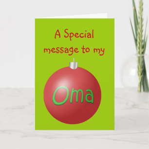 Oma Christmas ornament card