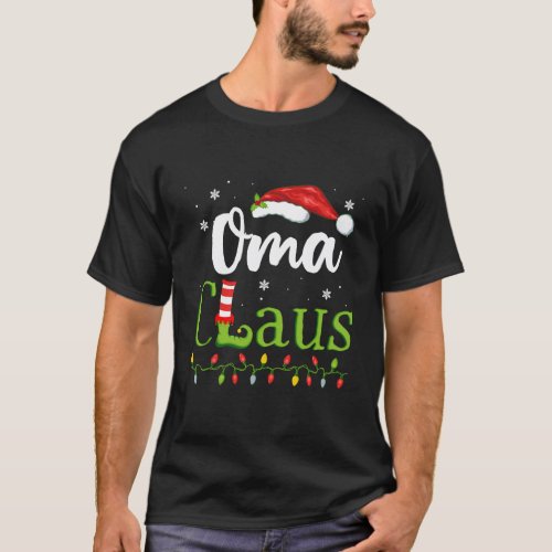 Oma Claus Funny Grandma Santa Pajamas Christmas Gi T_Shirt
