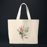 Oma Floral Bouquet Large Tote Bag<br><div class="desc">This tote bag for your Dutch or German grandmother features a delicate bouquet of flowers in pinks and purple. The word "Oma" is written beside it. Pretty gift for Mother's Day. If you'd rather have a different name, use the "Personalize This Template" guide on the right-hand side of the page....</div>