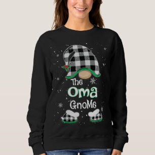 Oma Gnome Buffalo Plaid Matching Christmas Pajama Sweatshirt