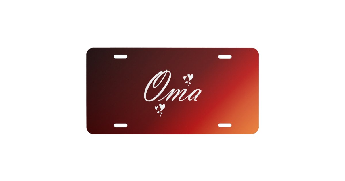 oma, grandma license plate Zazzle