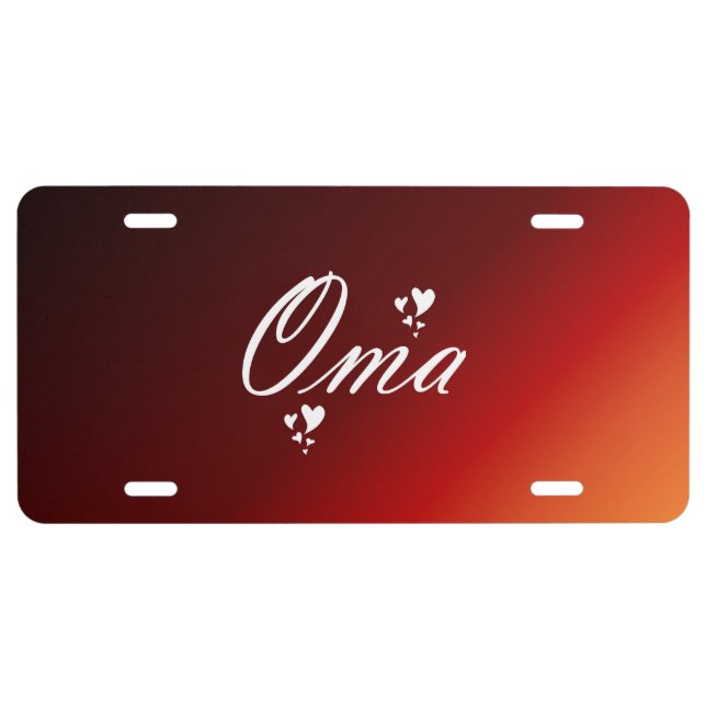 oma, grandma license plate (Front)