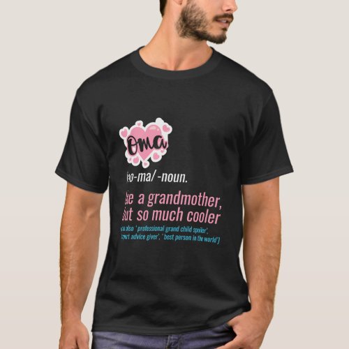 Oma Grandmother Definition Funny Grandma Novelty G T_Shirt
