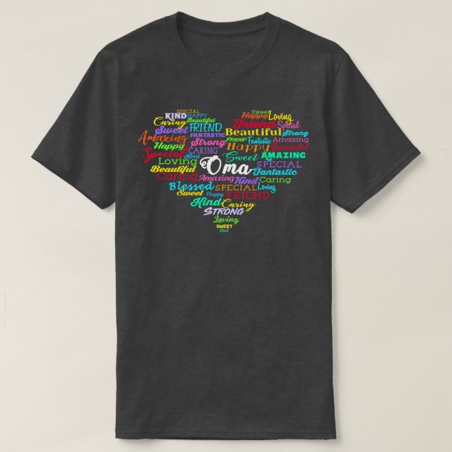 Oma Heart German Grandma Christmas Birthday Mother T-Shirt (Design Front)