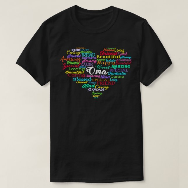 Oma Heart German Grandma Christmas Birthday Mother T-Shirt (Design Front)