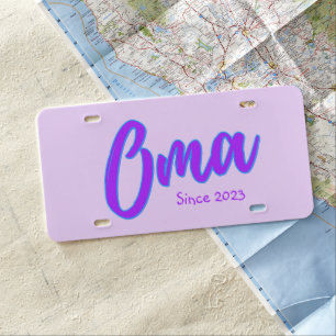 Oma in Bright Colors License Plate