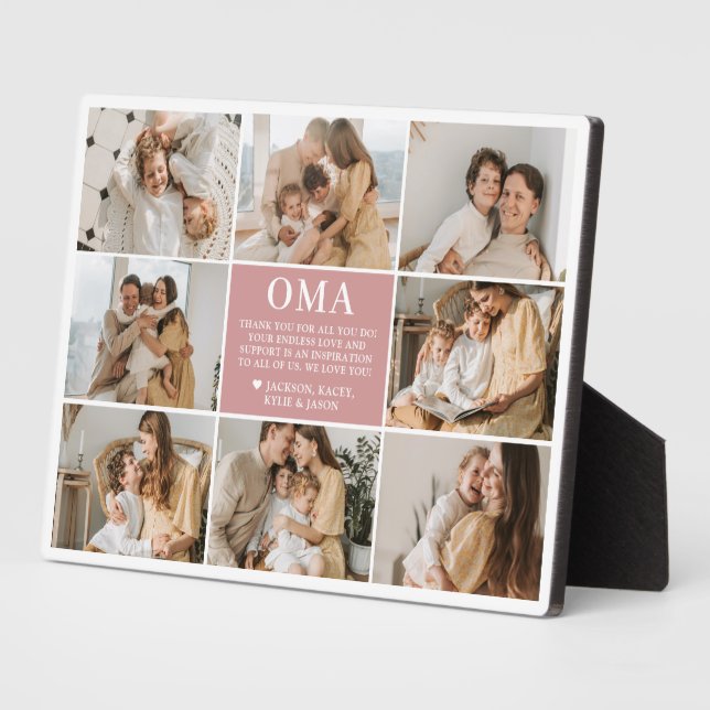 Oma Letter Custom Personalized Plaque (Side)