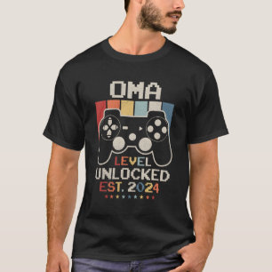 Oma Level Unlocked Est 2024 Video Gamer T-Shirt
