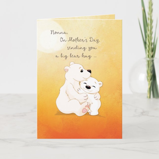 Oma Mother's Day Bear Hugs For You Card (Front)