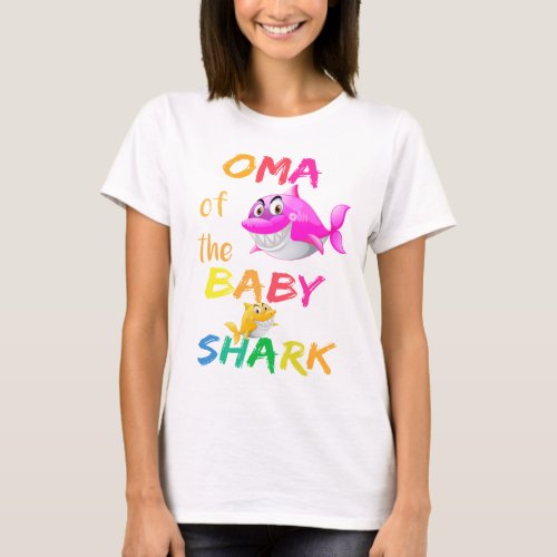 Oma Of The Birthday Shark Mom Matching Family T_Shirt