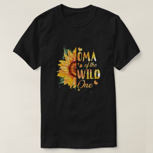 Oma Of The Wild One 1st Birthday Sunflower T_Shirt