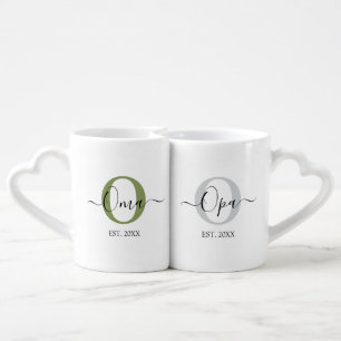 Oma & Opa Monogram New Grandparents Mug Set 