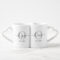 Oma & Opa Monogram New Grandparents Mug Set