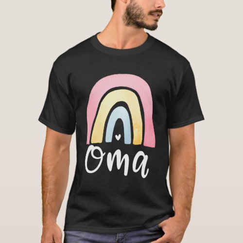 Oma Rainbow For German Grandma Grand T_Shirt