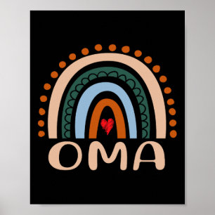 Oma Rainbow Grandma Cute Mothers Day Funny Oma  Poster