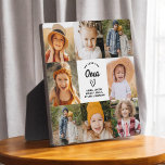 Oma We Love You Hearts Modern Photo Collage Plaque<br><div class="desc">The Oma We Love You Heart Modern Photo Collage Plaque is a touching and personalized gift that showcases your love for your grandmother. This beautifully designed plaque features a heart-shaped photo collage, allowing you to add your favorite family pictures in a modern and stylish layout. The heartfelt "We Love You,...</div>