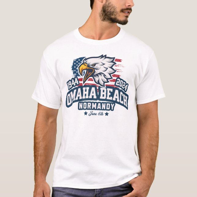 Omaha Beach 1944 2024 D-Day 80 th anniversary T-Shirt (Front)