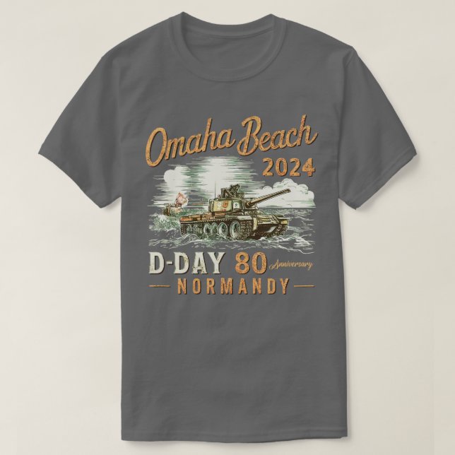 Omaha Beach 1944 DDay 2024 80th Anniversary Norman T-Shirt (Design Front)