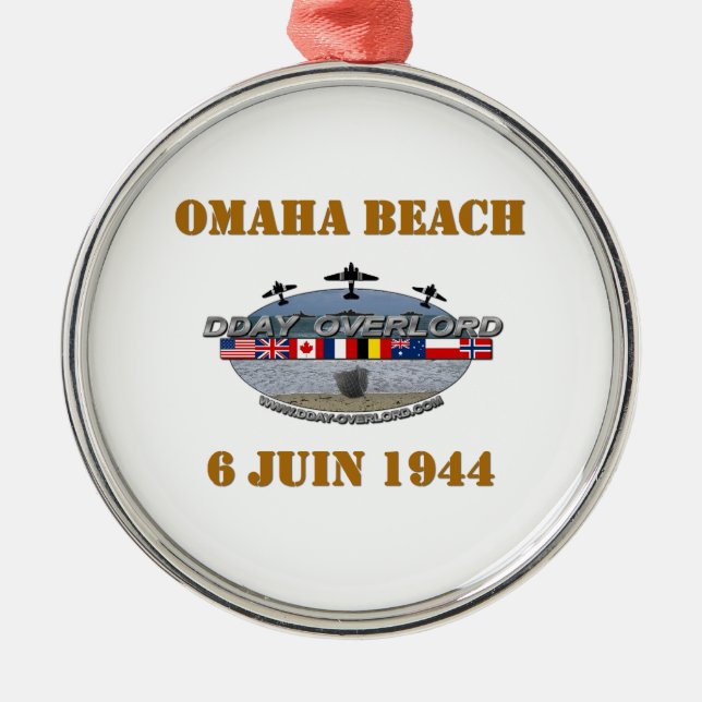 Omaha Beach 1944 Metal Ornament (Front)