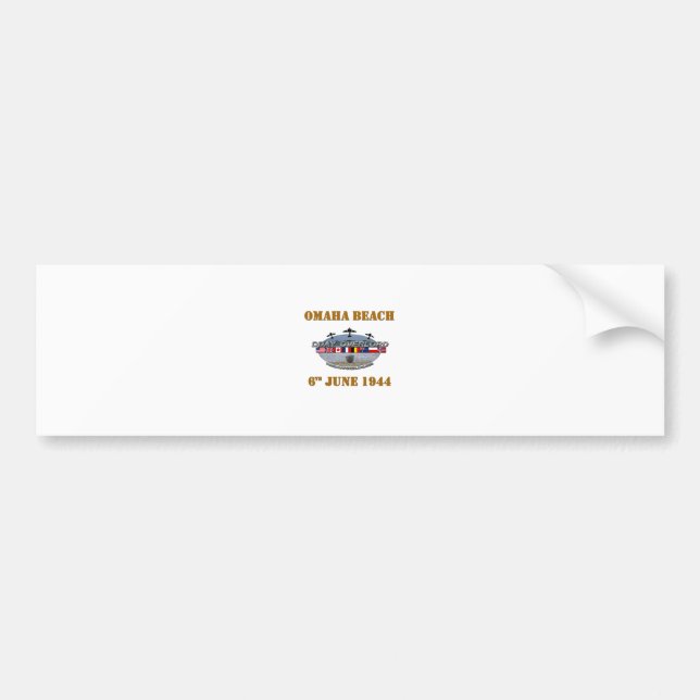 Omaha Beach 6th June 1944 Bumper Sticker (Front)