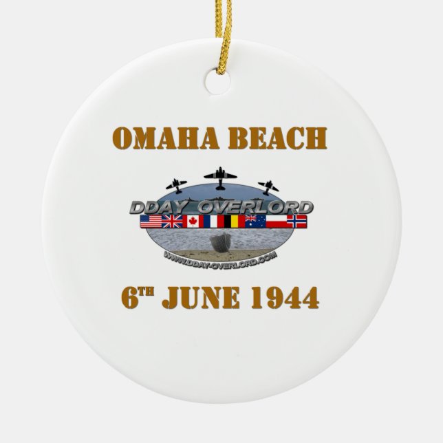 Omaha Beach 6th June 1944 Ceramic Ornament (Front)