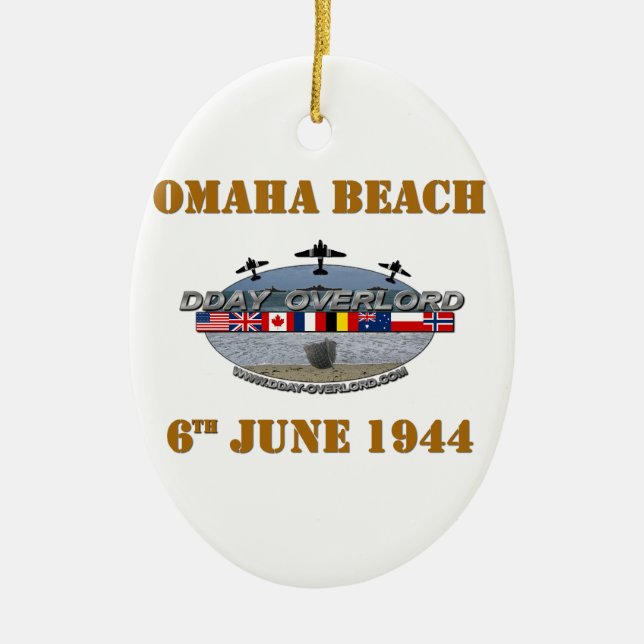 Omaha Beach 6th June 1944 Ceramic Ornament (Front)