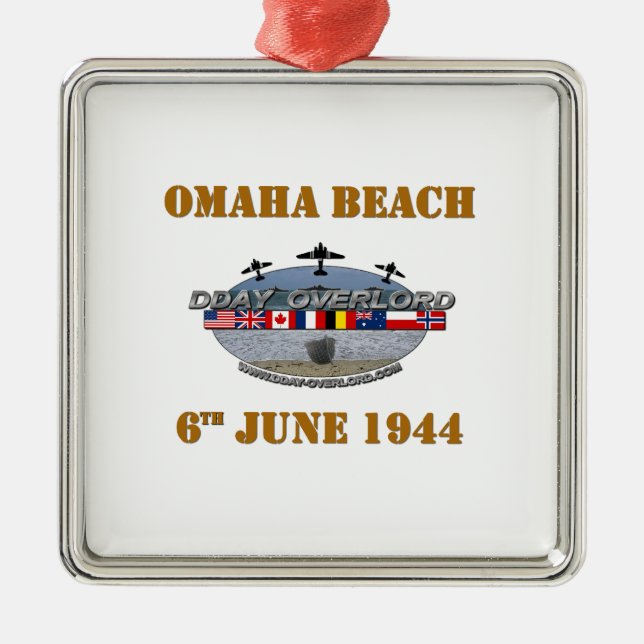 Omaha Beach 6th June 1944 Metal Ornament (Front)