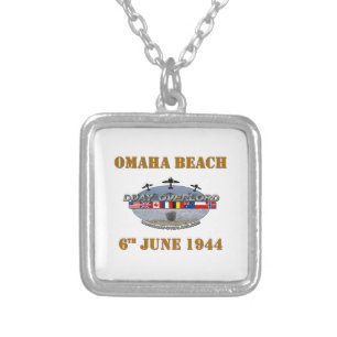 Omaha Beach 6th June 1944 Silver Plated Necklace