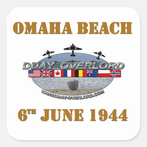 Omaha Beach 6th June 1944 Square Sticker