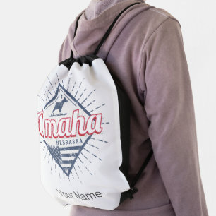 Omaha City Nebraska United States Vintage USA Drawstring Bag