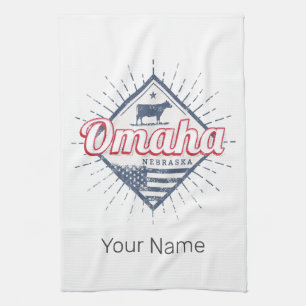 Omaha City Nebraska United States Vintage USA Kitchen Towel