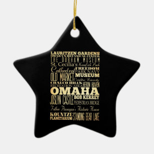 nebraska state omaha typography ornament ceramic ornaments