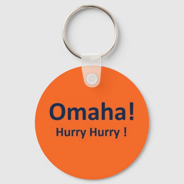 Omaha Hurry Hurry Keychain Peyton Manning Denver (Front)