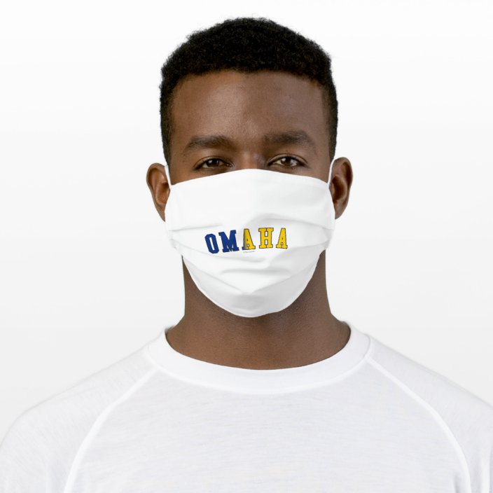 Omaha in Nebraska State Flag Colors Face Mask