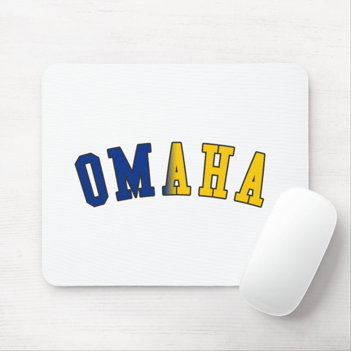 Omaha in Nebraska State Flag Colors Mousepad
