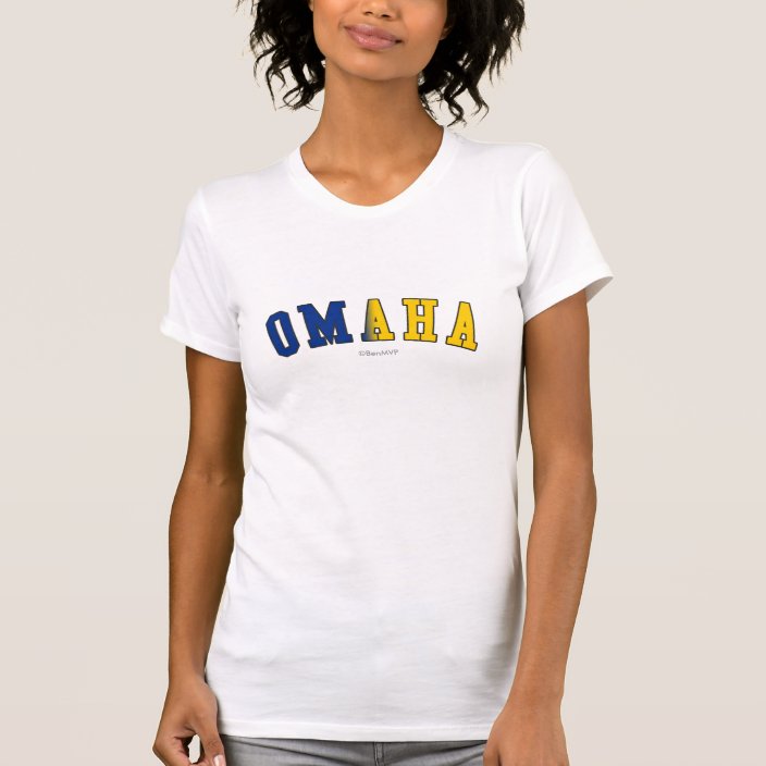 Omaha in Nebraska State Flag Colors Tee Shirt