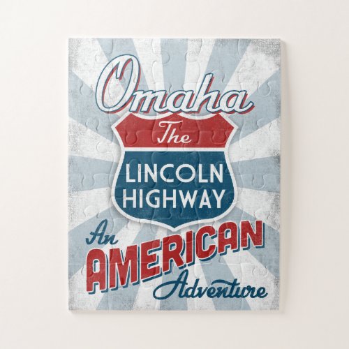Omaha Lincoln Highway Vintage America Nebraska Jigsaw Puzzle