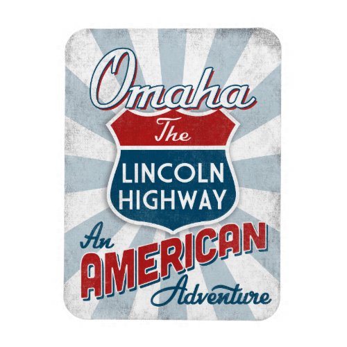 Omaha Lincoln Highway Vintage America Nebraska Magnet
