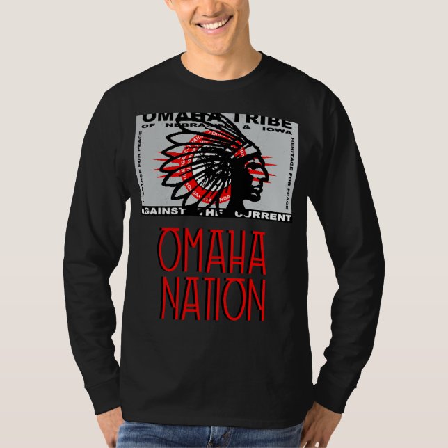 Omaha Nation Flag Indigenous Native American Headd T-Shirt (Front)