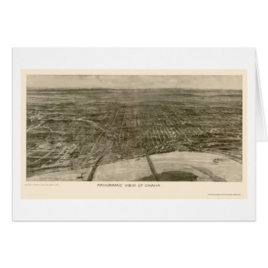 Omaha, NE Panoramic Map - 1906 Cards (Front Horizontal)