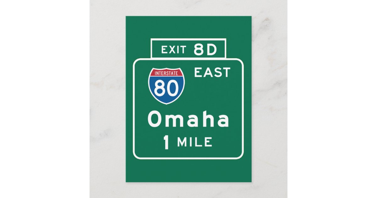 Omaha, NE Road Sign Postcard Zazzle