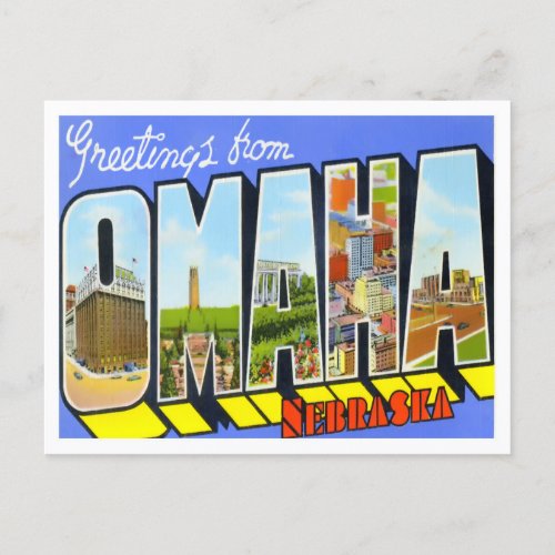 Omaha Nebraska Big Letters Postcard