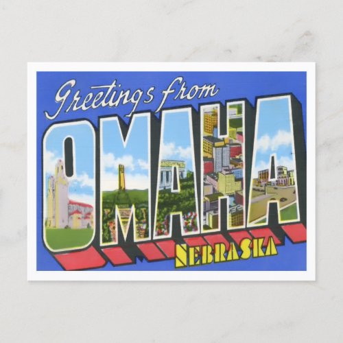 Omaha Nebraska Big Letters Postcard