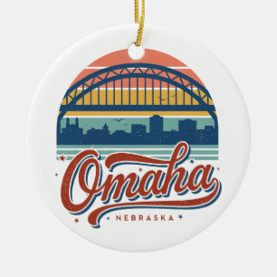 Omaha Nebraska Bob Kerrey Bridge Ceramic Ornament