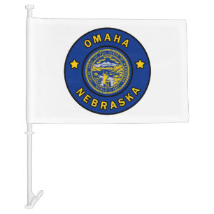 Omaha Nebraska Car Flag