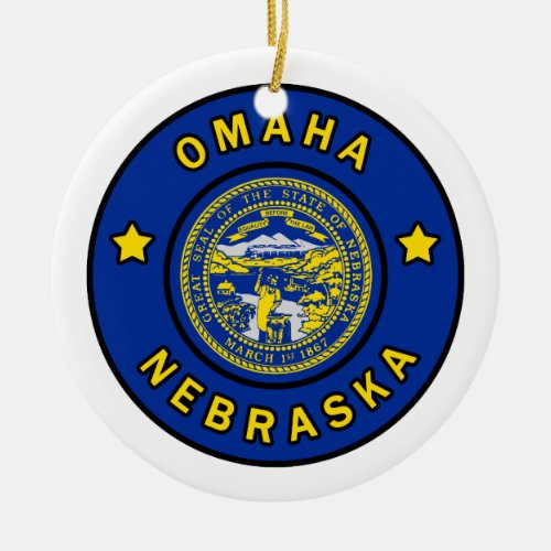 Omaha Nebraska Ceramic Ornament
