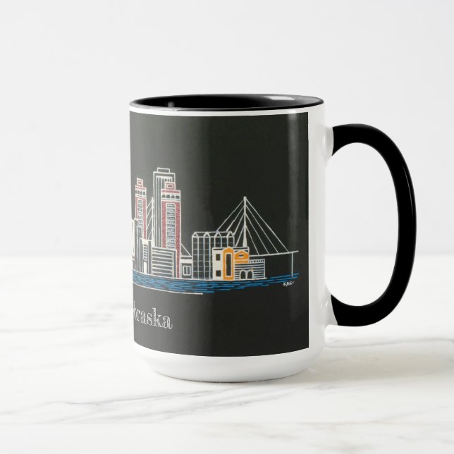 Omaha, Nebraska City Skyline Coffee Mug (Right)