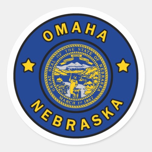 Omaha Nebraska Classic Round Sticker