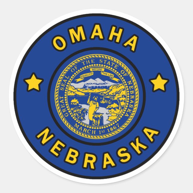 Omaha Nebraska Classic Round Sticker (Front)